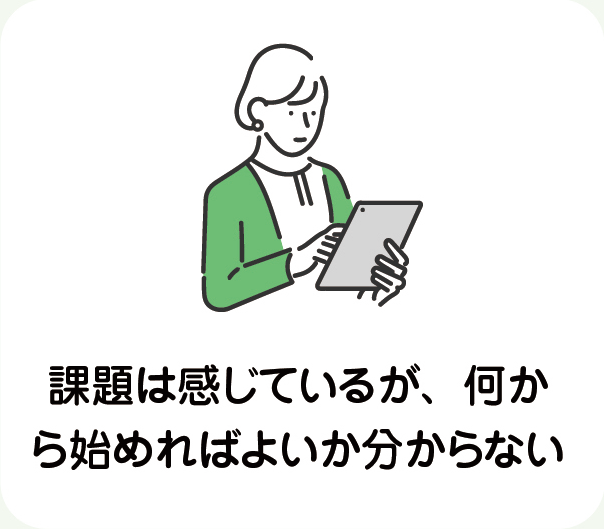 課題は感じでいるが、何から始めればよいか分からない